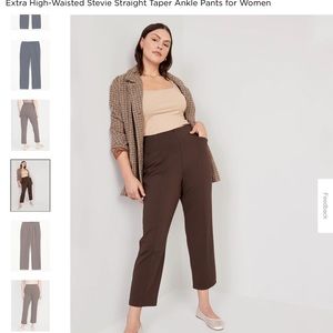 Old Navy XL Extra High-Waisted Stevie Straight Taper Ankle Pants for Women